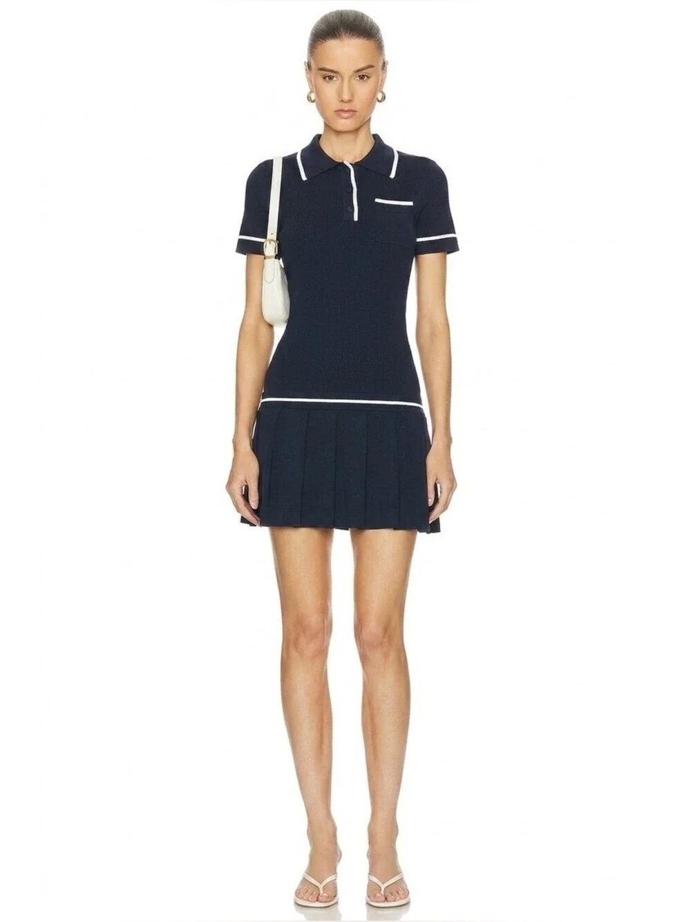 TED BAKER LONDON Knit Polo Pleated Tennis Dress